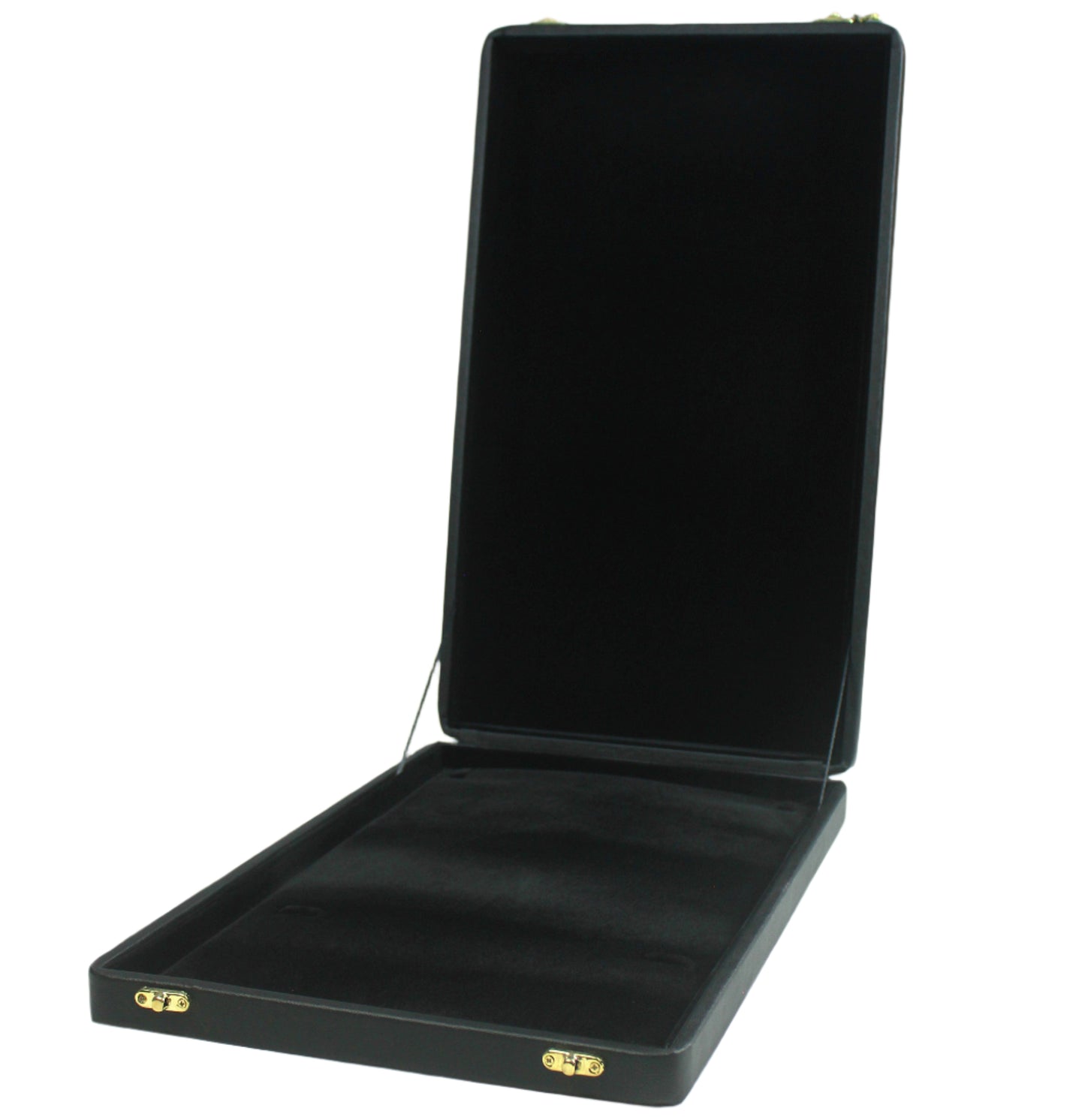 Black Leather Stitched Top Jewelry Boxes