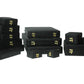 Black Leather Stitched Top Jewelry Boxes