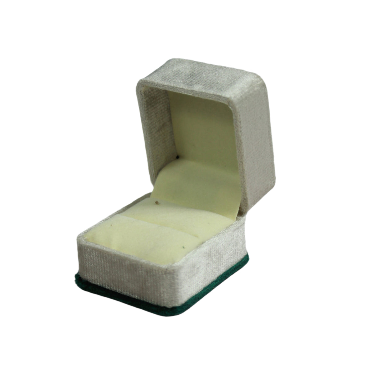 Gold Box White Velvet Ring Box with Colored Top