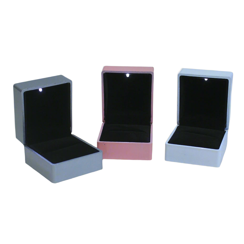 LED Light Glossy Plastic Ring Box