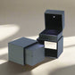 Premium Grey Leather LED Ring Box with Slide Cover