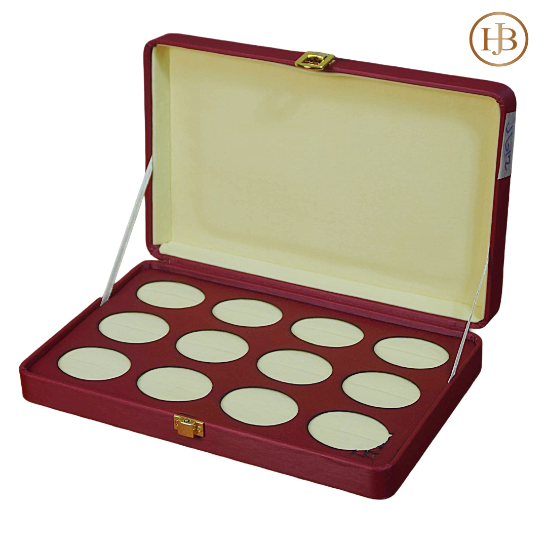 6 Slots  Prestige Mehroon Leather Jewellery Display Box