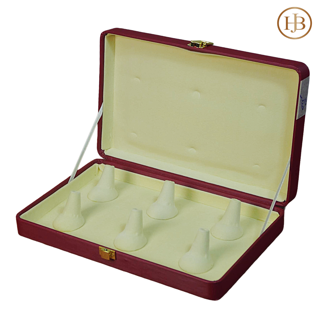 6 Slots  Prestige Mehroon Leather Jewellery Display Box