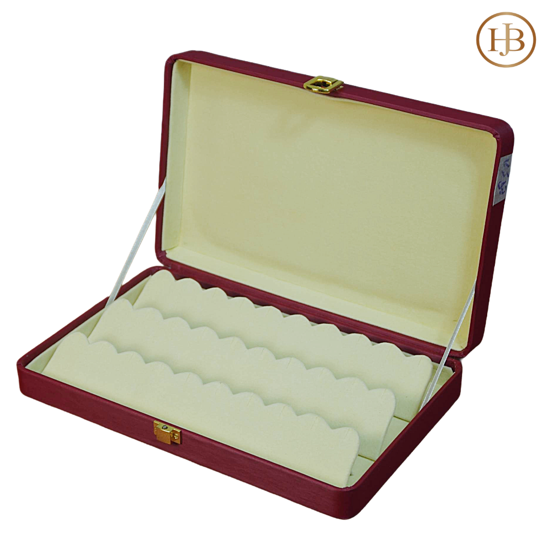 6 Slots  Prestige Mehroon Leather Jewellery Display Box