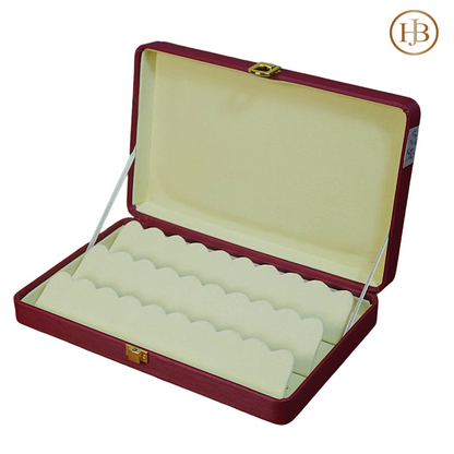 6 Slots  Prestige Mehroon Leather Jewellery Display Box