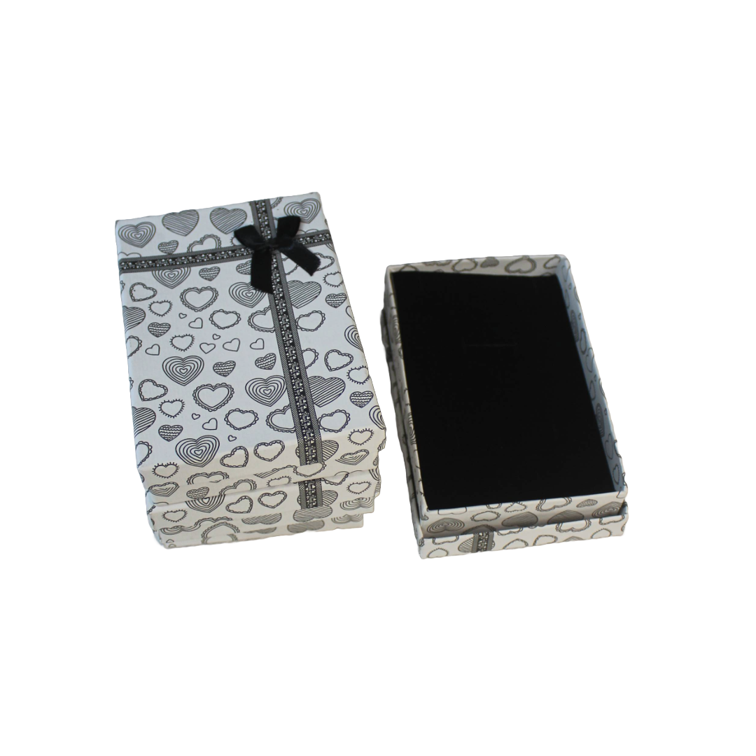 White Heart Thankyou Cardboard Jewelry Boxes
