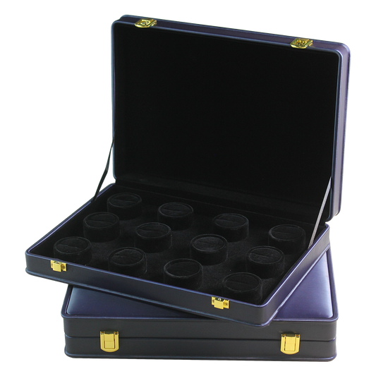 Blue Leatherette 16pcs Rings Stock Boxes