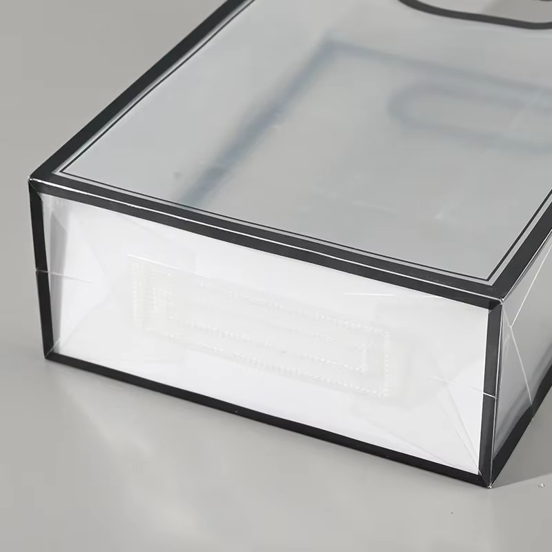 Luxury Transparent PVC Gift Bags with Colored Edges – Multipurpose Hand-Carry Packaging