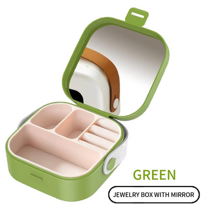 Multi Color Square Mini Jewelry Organizer With Mirror
