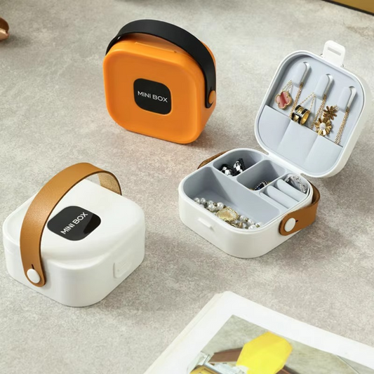 Multi Color Square Mini Jewelry Organizer With Mirror