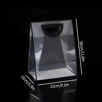 Luxury Transparent PVC Gift Bags with Colored Edges – Multipurpose Hand-Carry Packaging