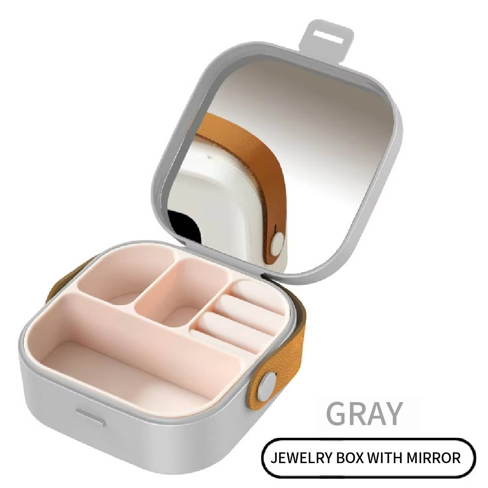 Multi Color Square Mini Jewelry Organizer With Mirror