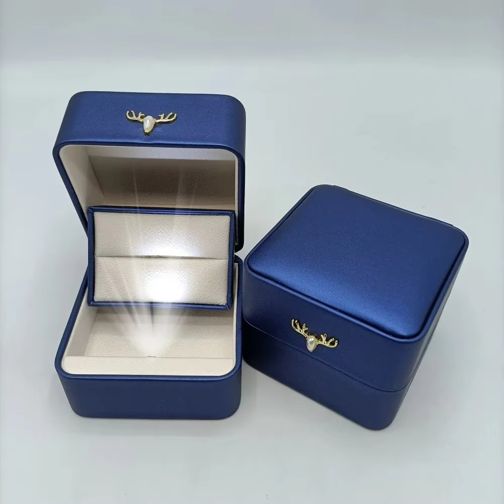 Imported Ladies & Gents Antler Luxe Ring Case (with LED Light)
