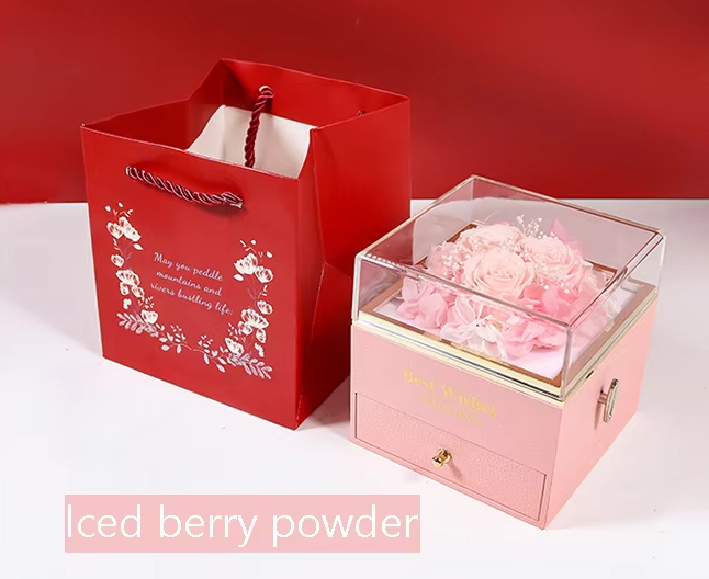 Eternal Flower Rose Necklace Pendant Bracelet Box Gift Box With Music Jewelry Box