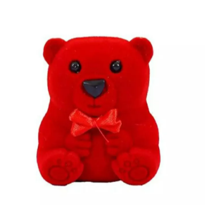 New Born Baby Velvet Teddy Bear Ring Box