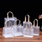 FROSTED LUXE TRANSPARENT GIFT BAGS WITH NATURAL HANDLES