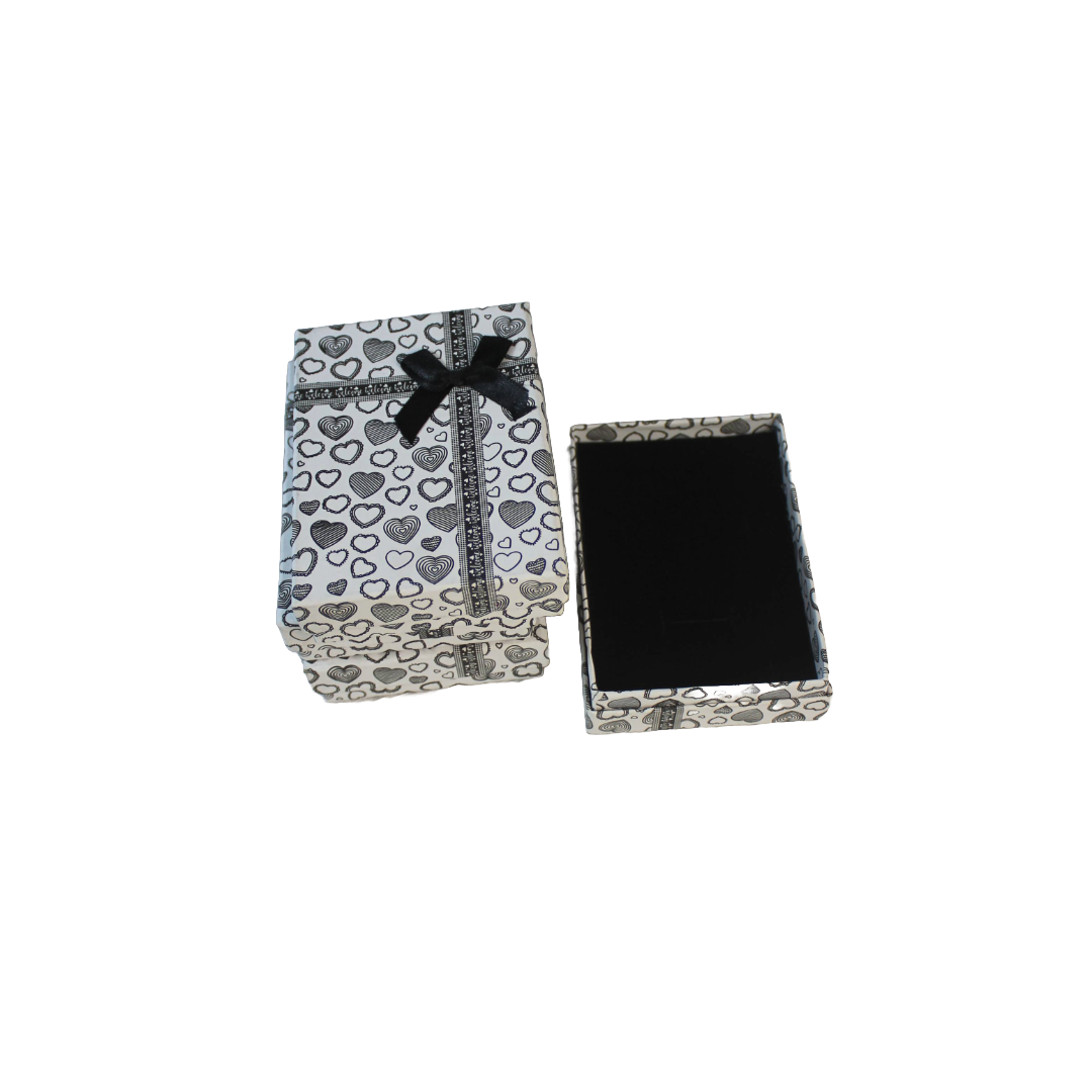 White Heart Thankyou Cardboard Jewelry Boxes