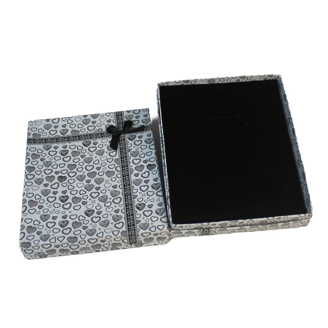 White Heart Thankyou Cardboard Jewelry Boxes