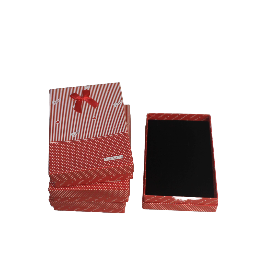 Red Thankyou Cardboard Jewelry Boxes