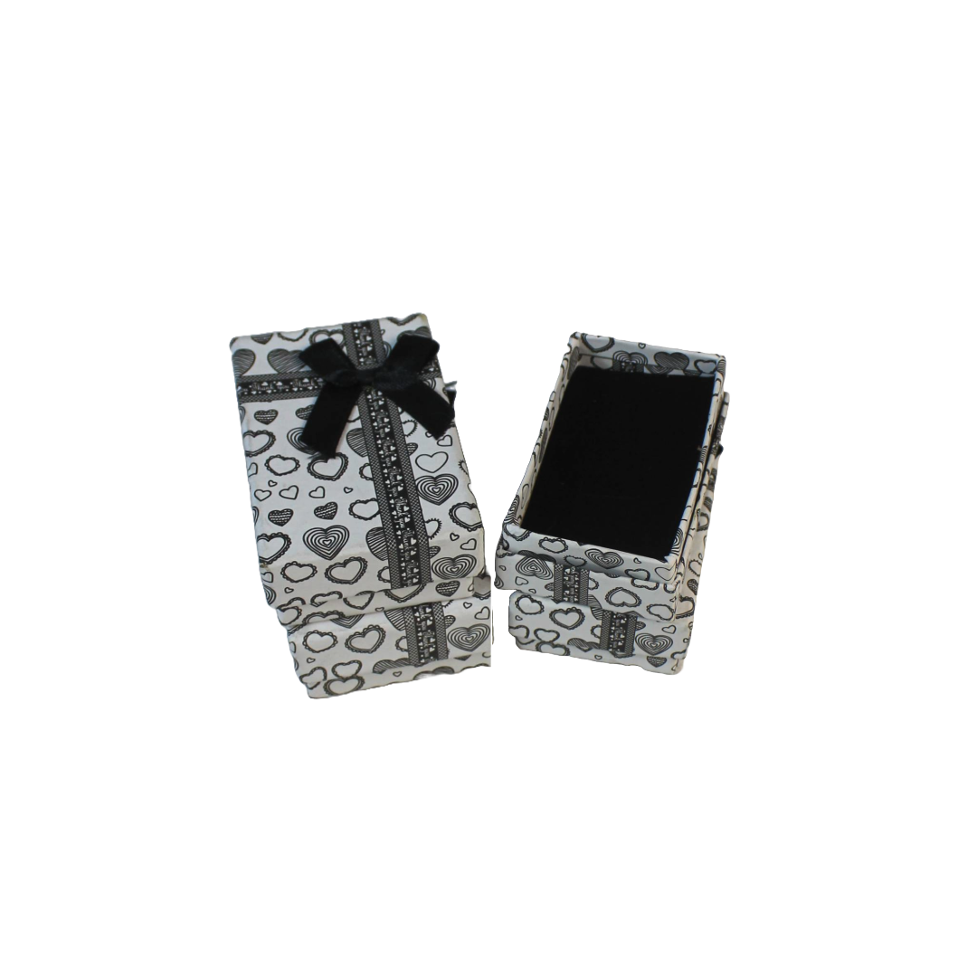 White Heart Thankyou Cardboard Jewelry Boxes