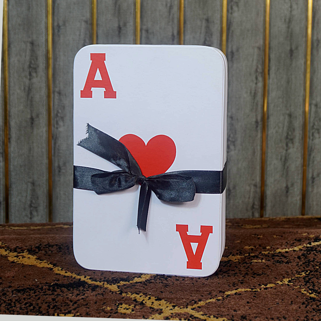 Ace of Hearts Premium Gift Box – Elegant Playing Card-Inspired Packaging with Ribbon Closure