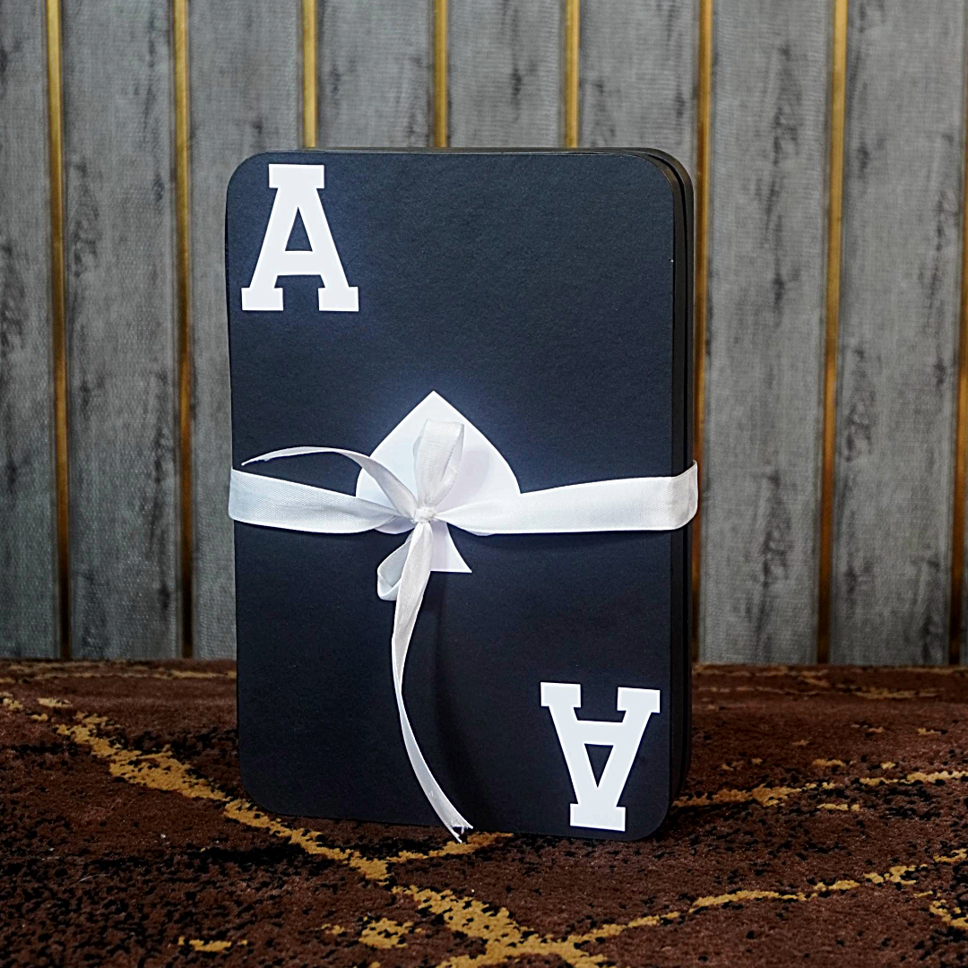 Ace of Hearts Premium Gift Box – Elegant Playing Card-Inspired Packaging with Ribbon Closure
