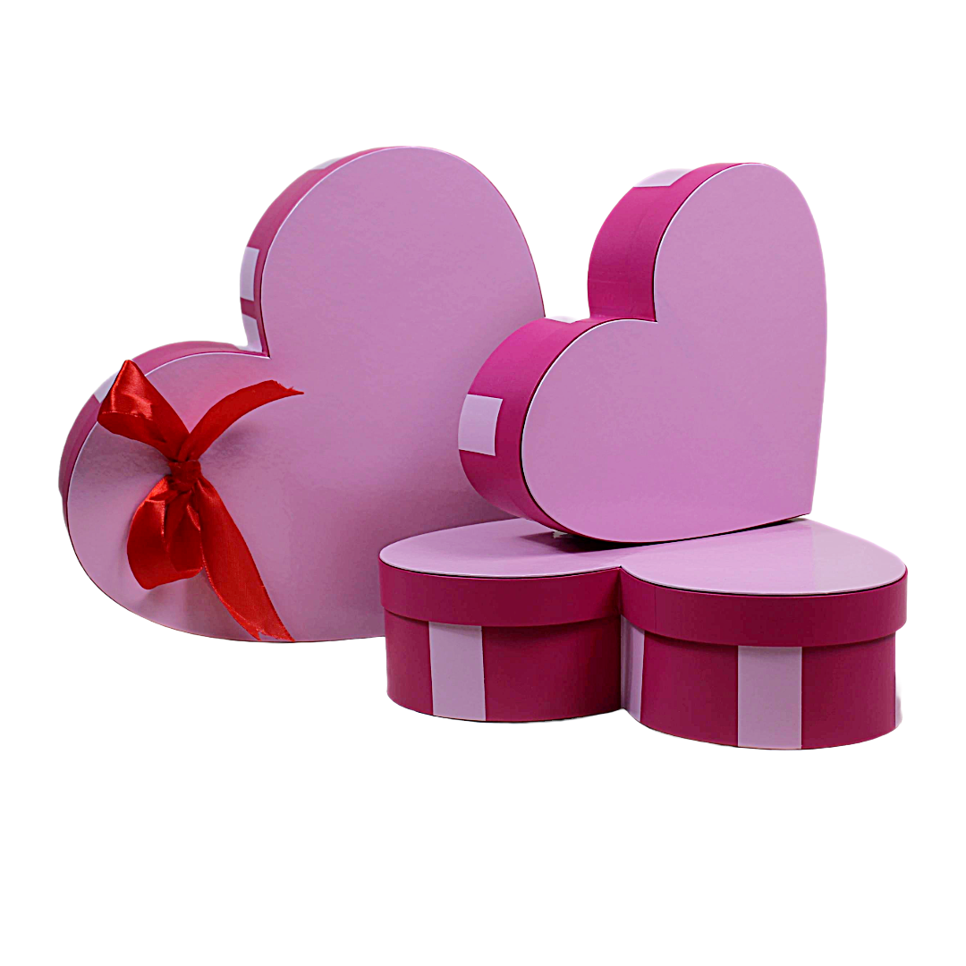 3 pcs Heart Shape Cardboard Gift Box