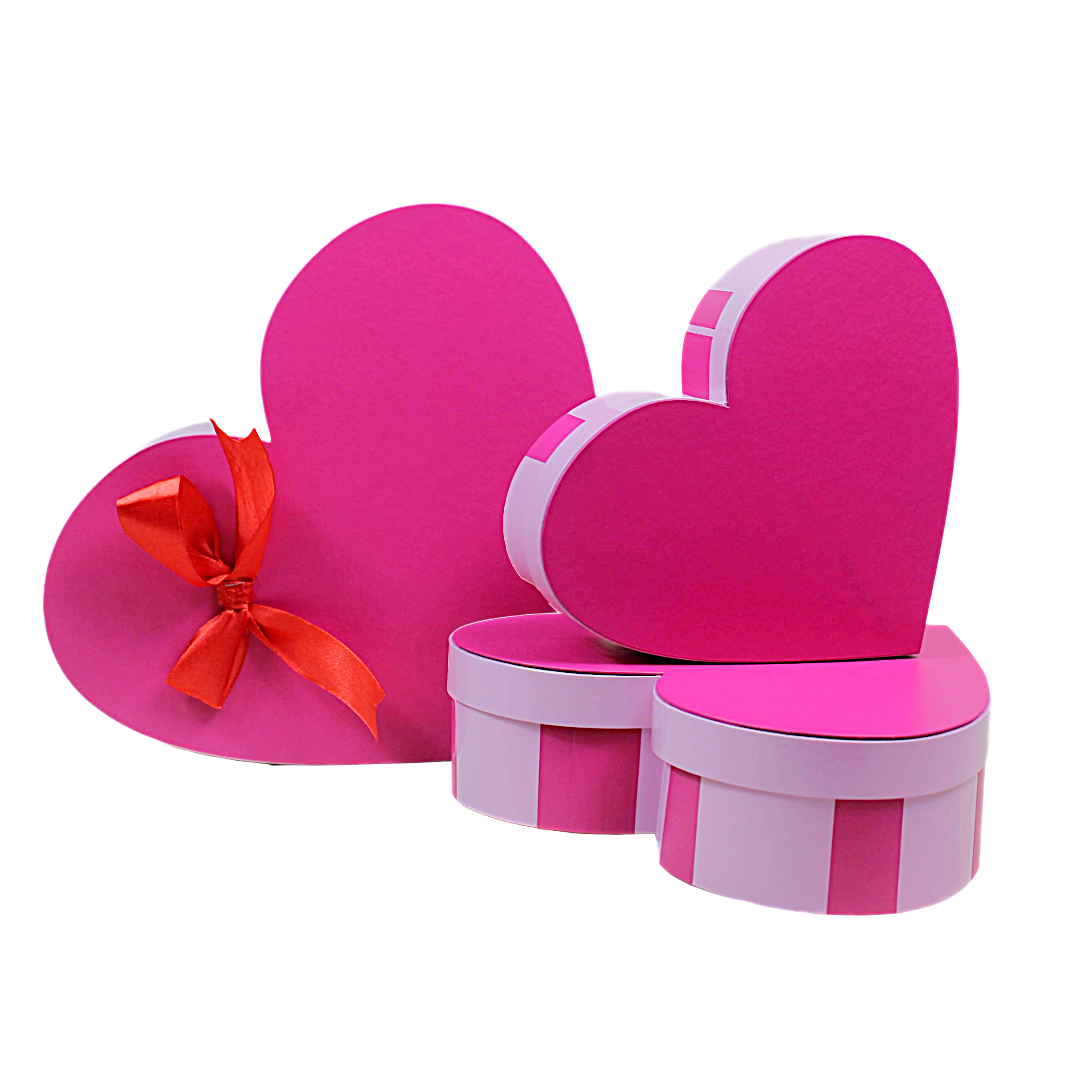 3 pcs Heart Shape Cardboard Gift Box