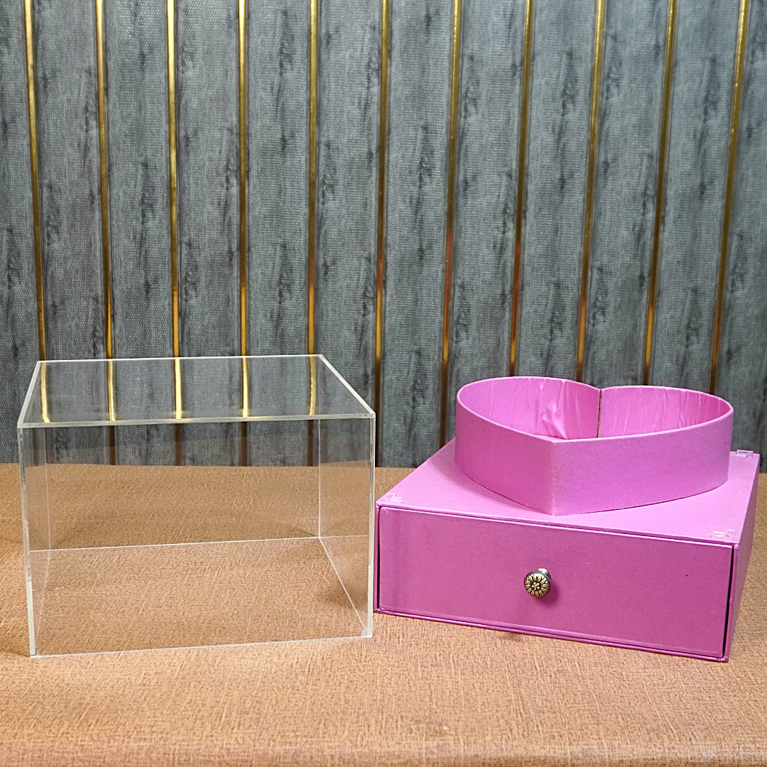 Acrylic Lid Heart with Drawer Chocolate & Gift Box