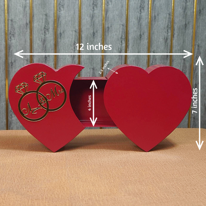 Double Heart Sliding Drawer Chocolate & Gift Box