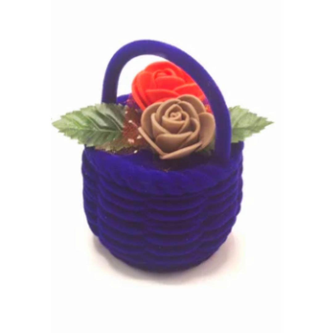 New Born Baby Velvet Flower Bucket Ring Box