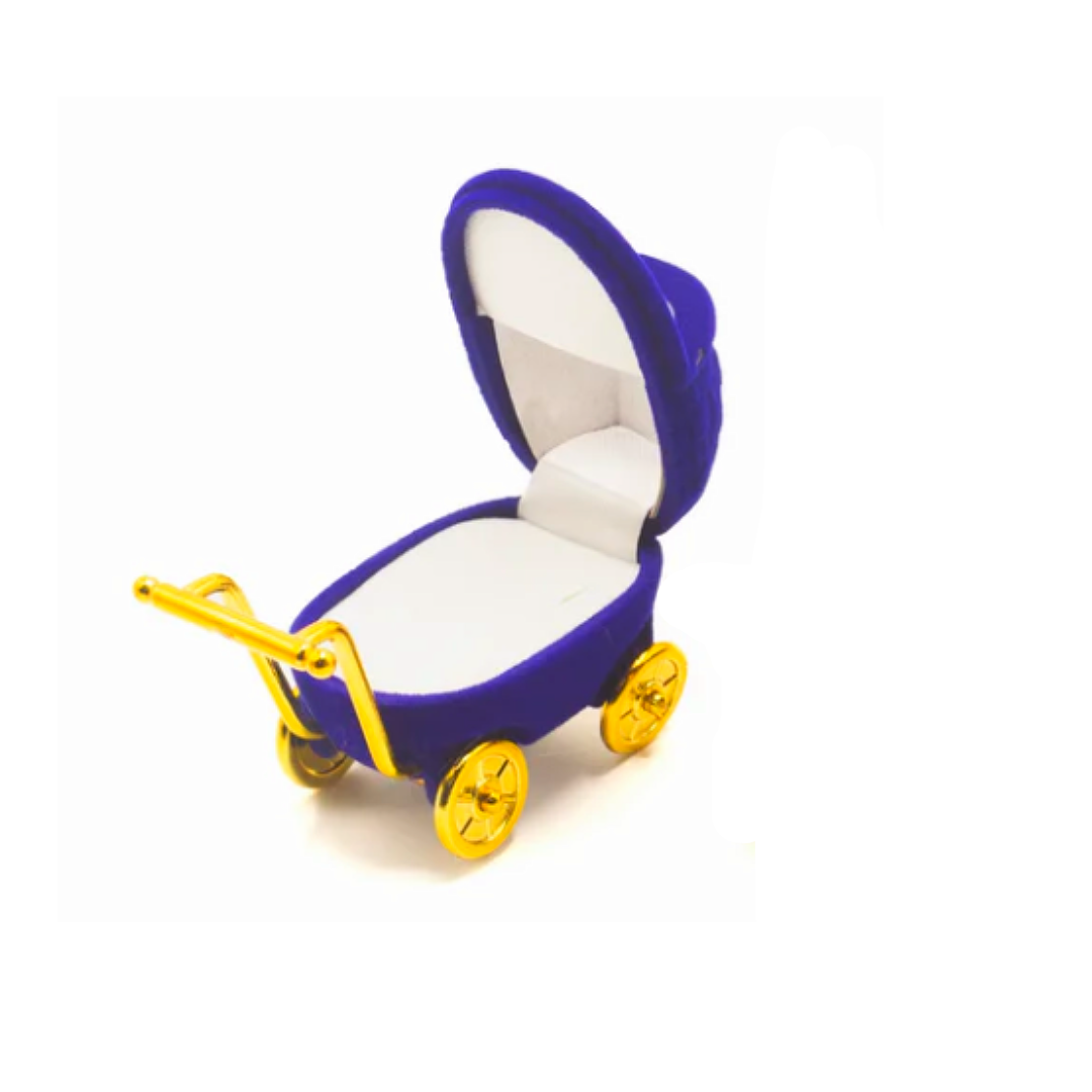 New Born Baby Velvet Trolley Ring Box