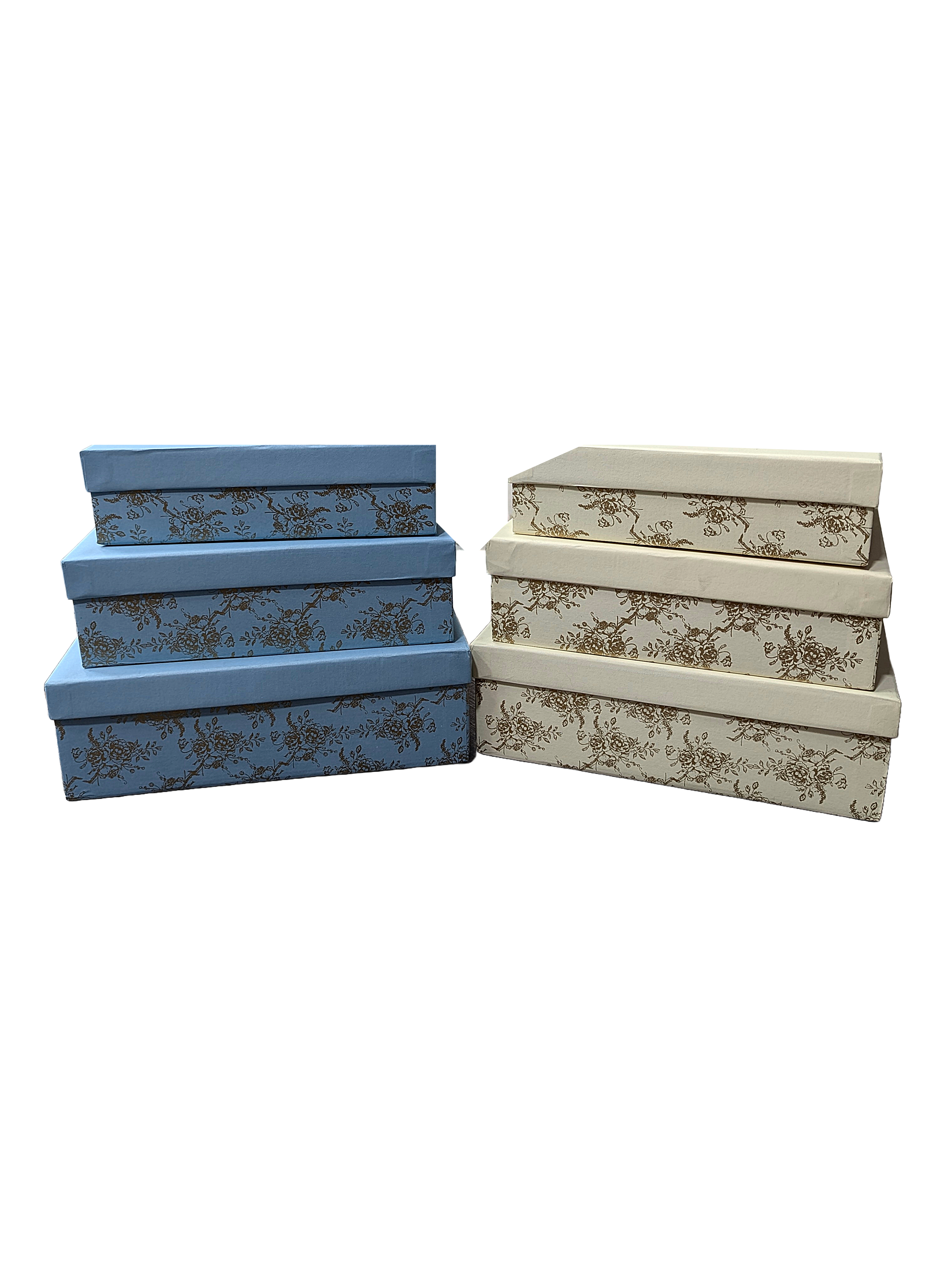 Top Bottom 3pcs Set Cardboard Box with Flower Design (Large)