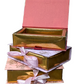 Cardboard Booklet Ribbon Gift Box with Flower Print