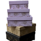Top Bottom 3pcs Set Cardboard Box with Flower Design (Square)