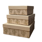 Top Bottom 3pcs Set Cardboard Box with Flower Design (Square)