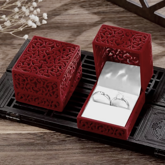 New Born Baby Velvet Vines Texture Ring Box