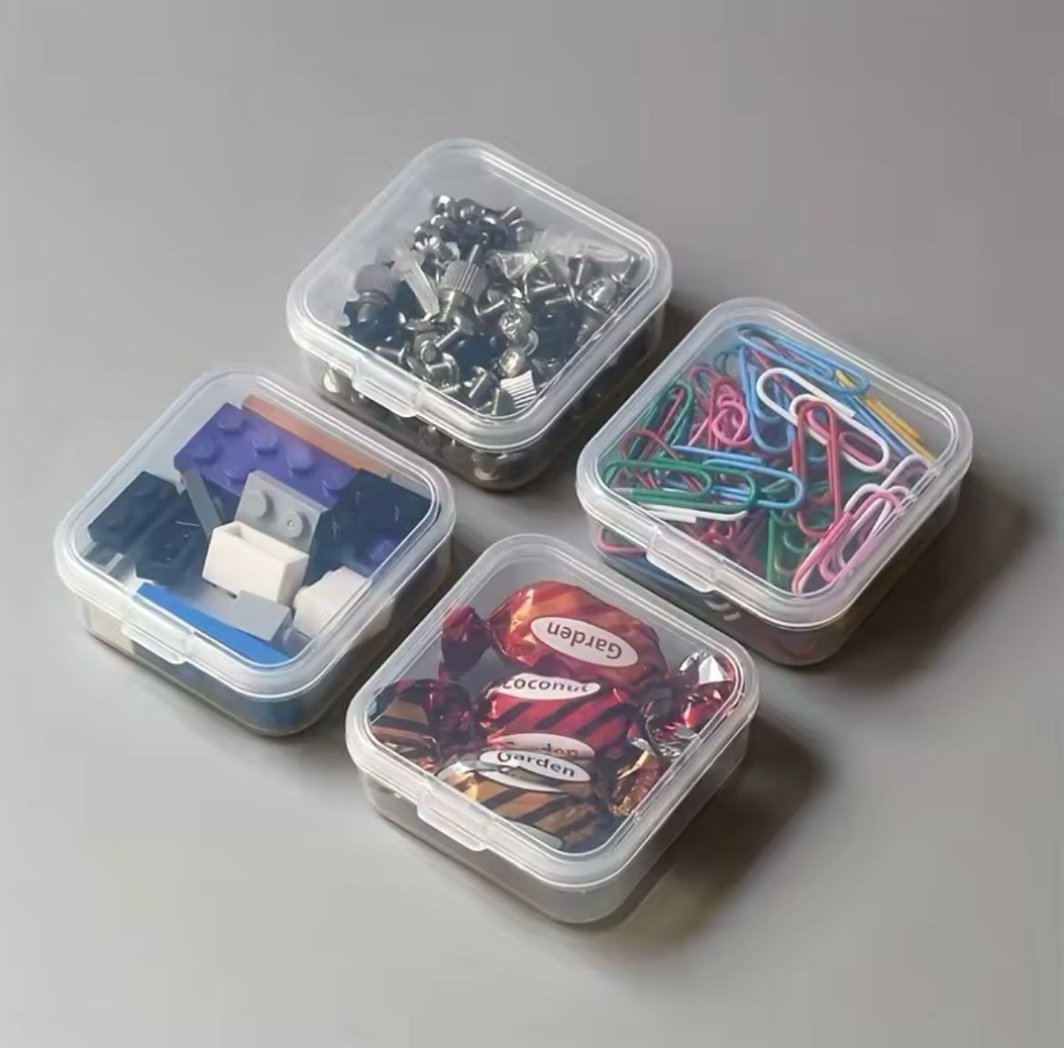 Organizer Box Small Clear Plastic Storage Containers With Hinged Lid For Storage Items