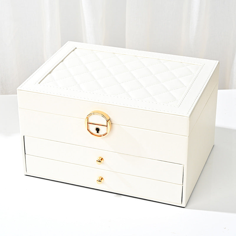 Three Layers High Quality Leather Jewelry Box Jewelry Organizers