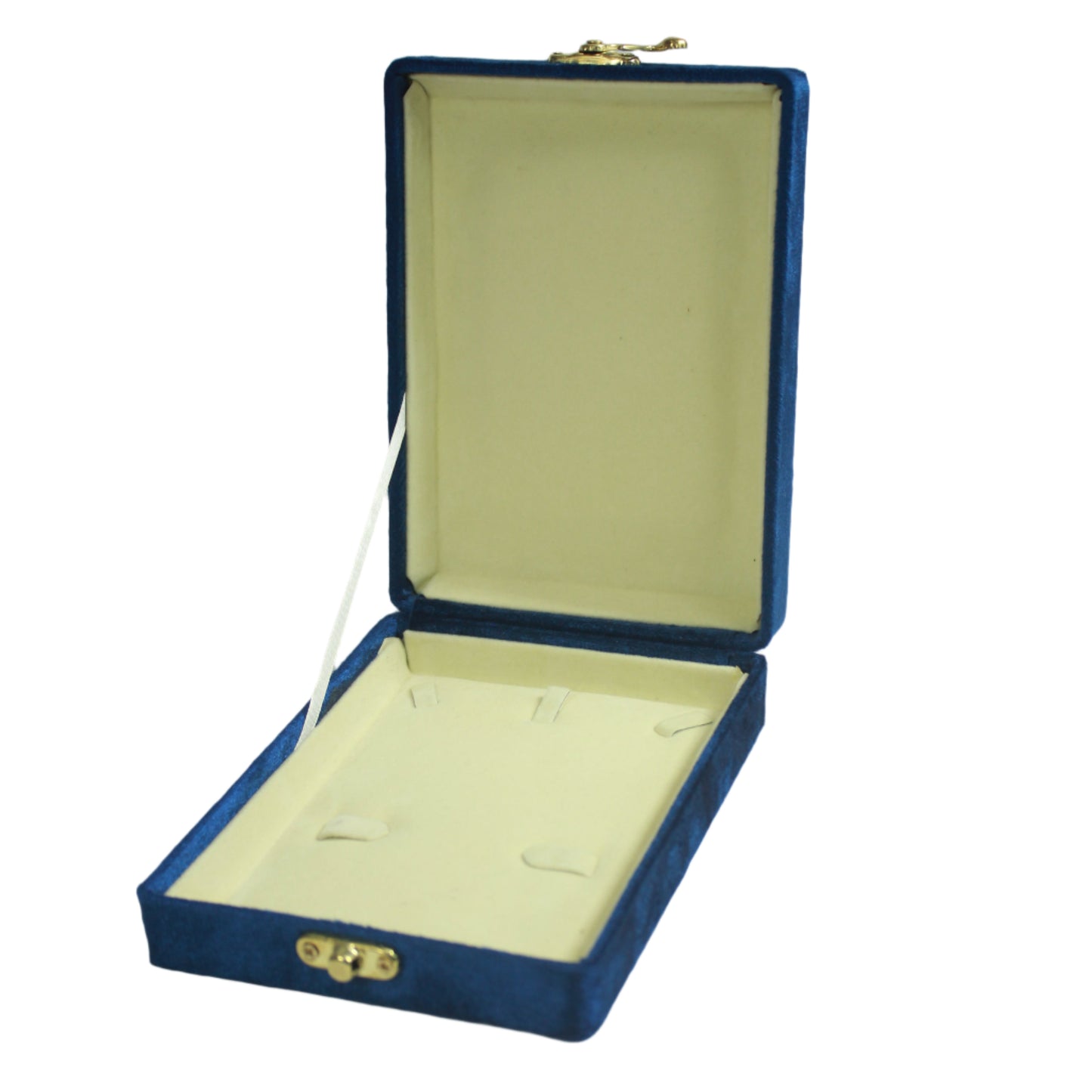 Gold Box Blue Velvet Jewelry Boxes