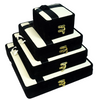 Leather & Velvet Black Flower Jewelry Boxes