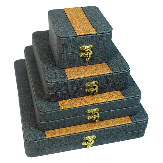 Leather & Velvet in Brown & Grey Jewelry Boxes