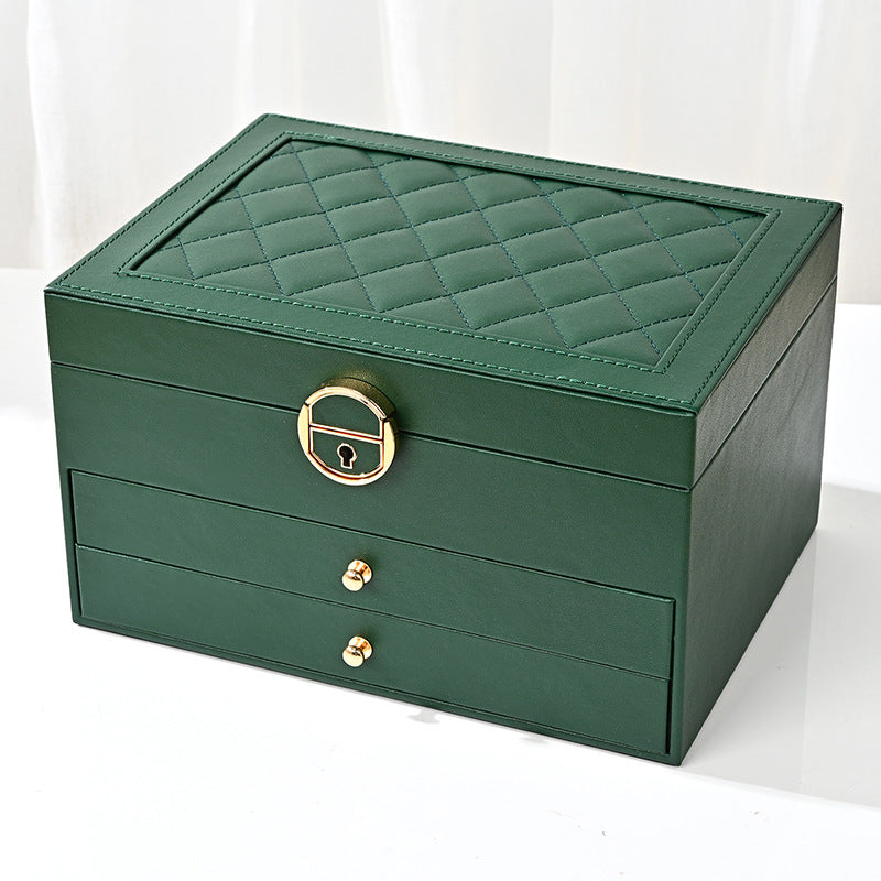 Three Layers High Quality Leather Jewelry Box Jewelry Organizers