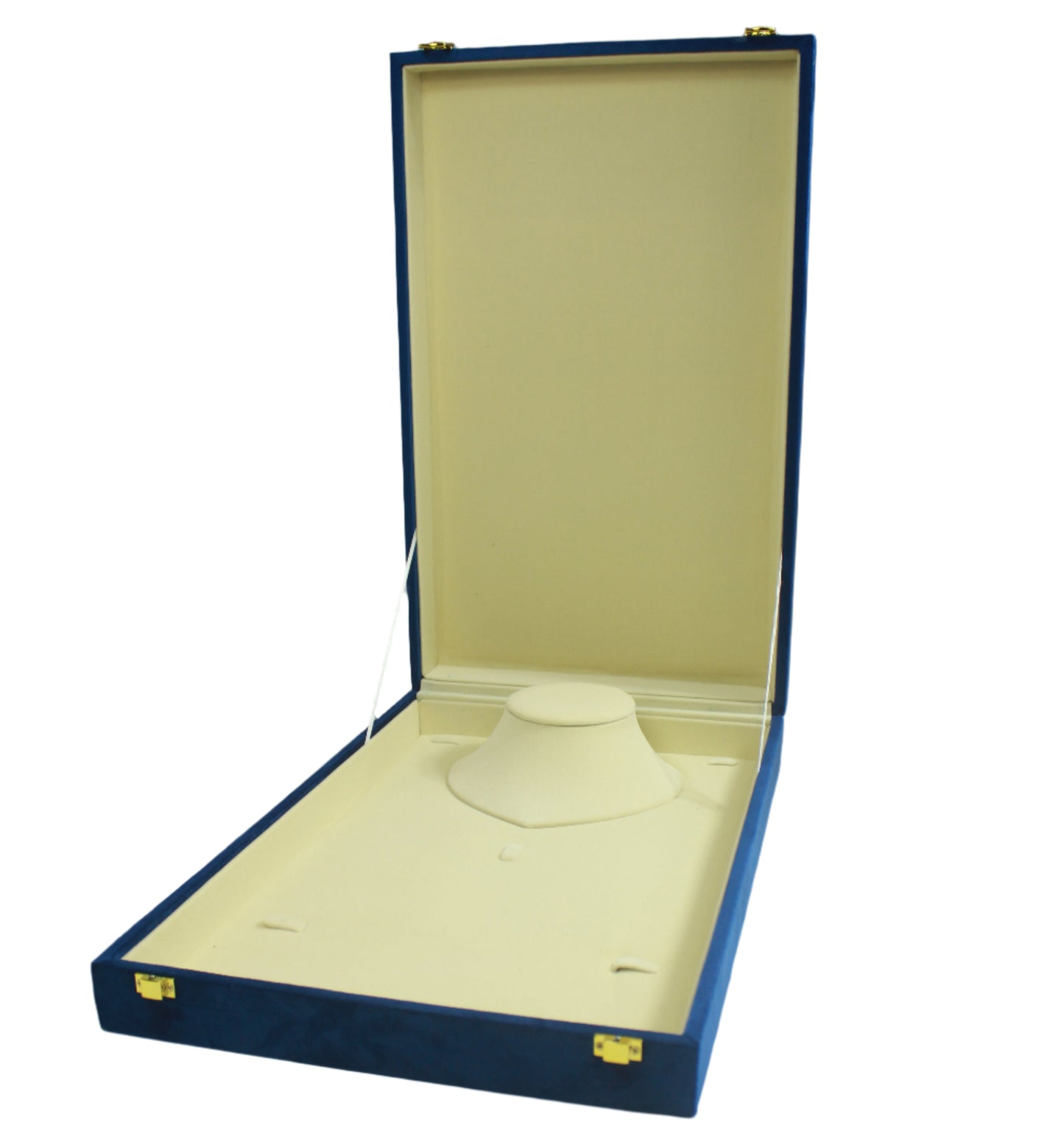 Gold Box Blue Velvet Jewelry Boxes