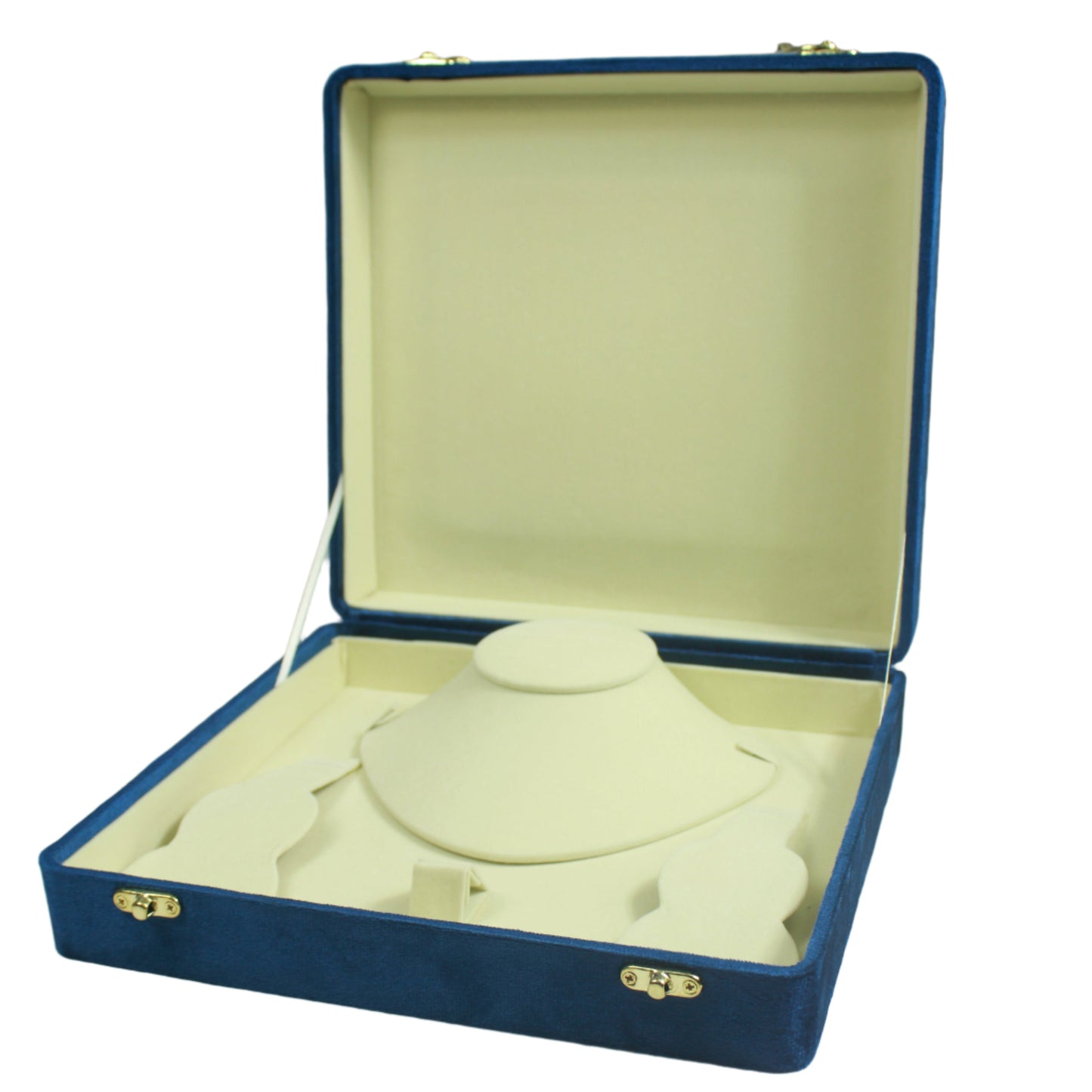 Gold Box Blue Velvet Jewelry Boxes