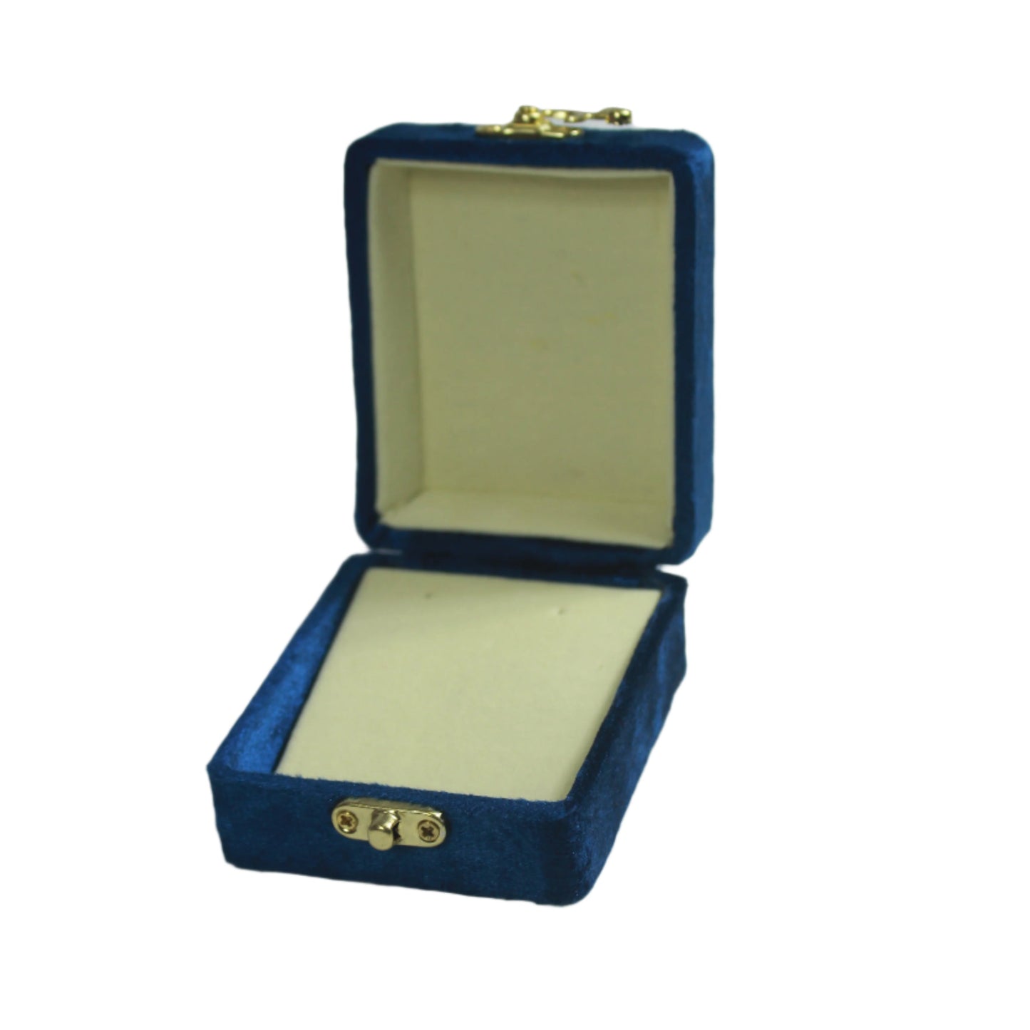 Gold Box Blue Velvet Jewelry Boxes