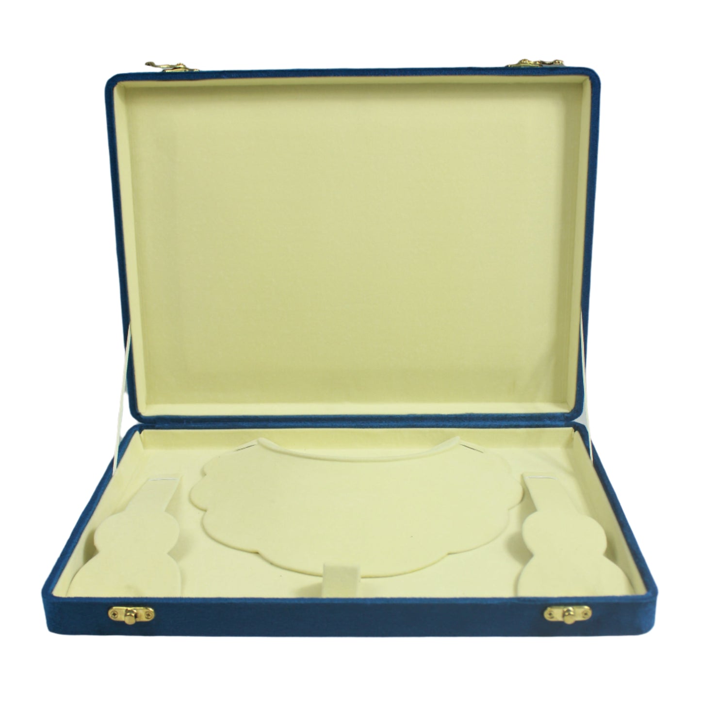 Gold Box Blue Velvet Jewelry Boxes