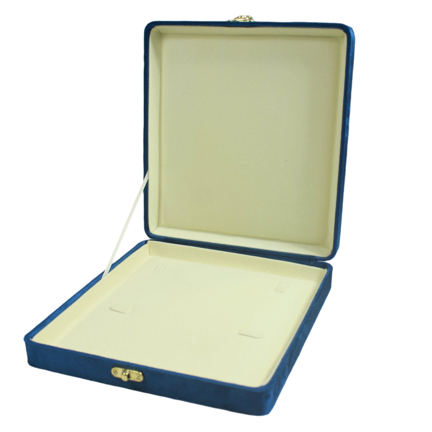 Gold Box Blue Velvet Jewelry Boxes