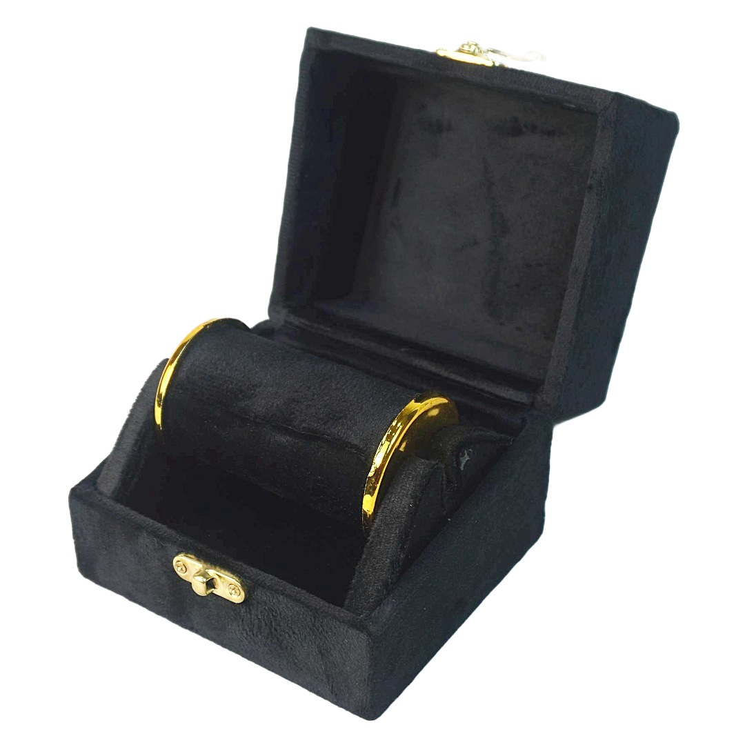 Gold Box Black Velvet Jewelry Boxes
