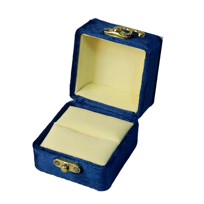 Gold Box Blue Velvet Jewelry Boxes